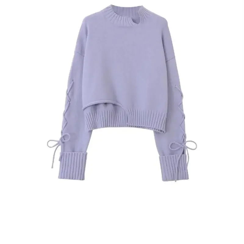 

Niche Design Sense Sweaters Woman Sweaters Half Turtleneck Sweater Wome's Outer Wear Autumn Winter 2025 Loose Lazy Wind Sweater