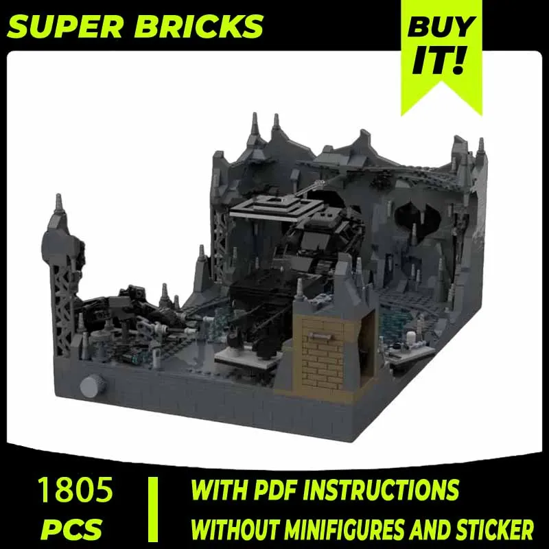 Moc Bouwstenen Heldenfilm Model Batcave Diorama Speelset Technologie Modulaire Blokken Geschenken Kerstspeelgoed Diy Sets Assemblage