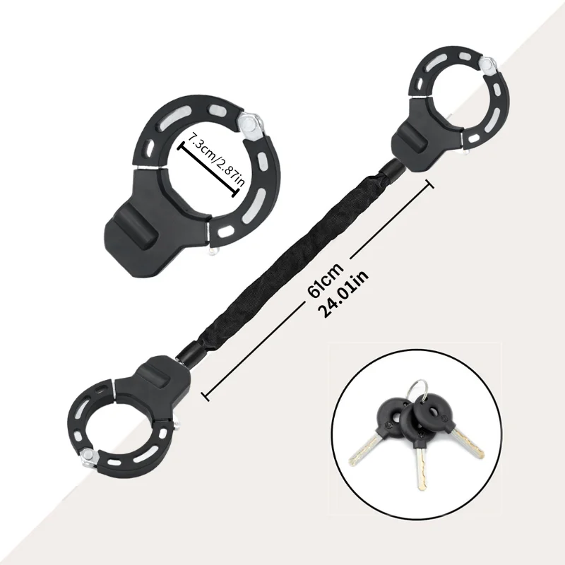 Professional Factory Anti Theft Motorcycle Cuff Lock Bicycle Chain Lock E-scooter Double Handscuff Lock