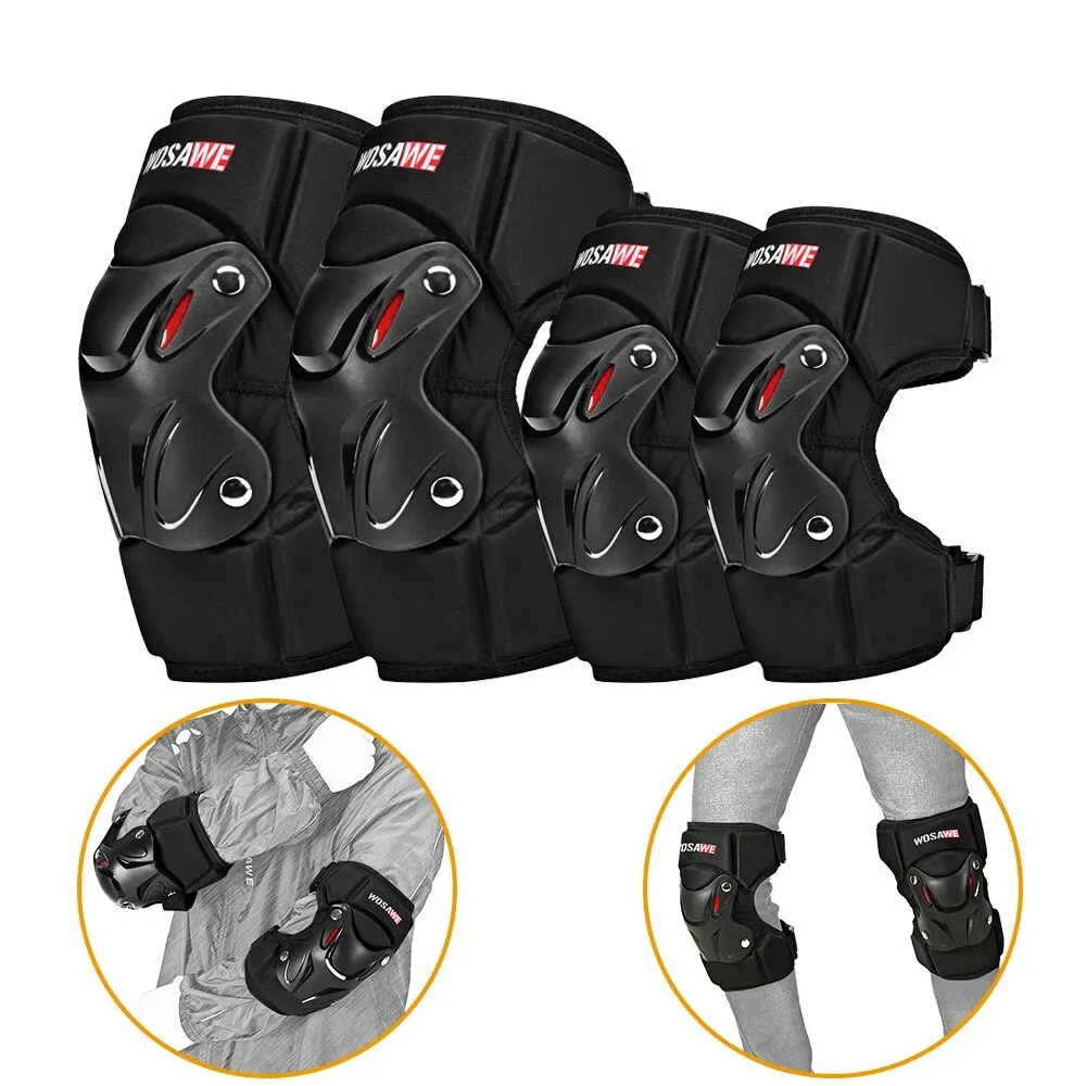 

WOSAEW Outdoor Sports Knee Elbow Pads Brace Tactical Cycling Motorcycle ATV DH Racing Arm Leg Protection Guards Brace Support