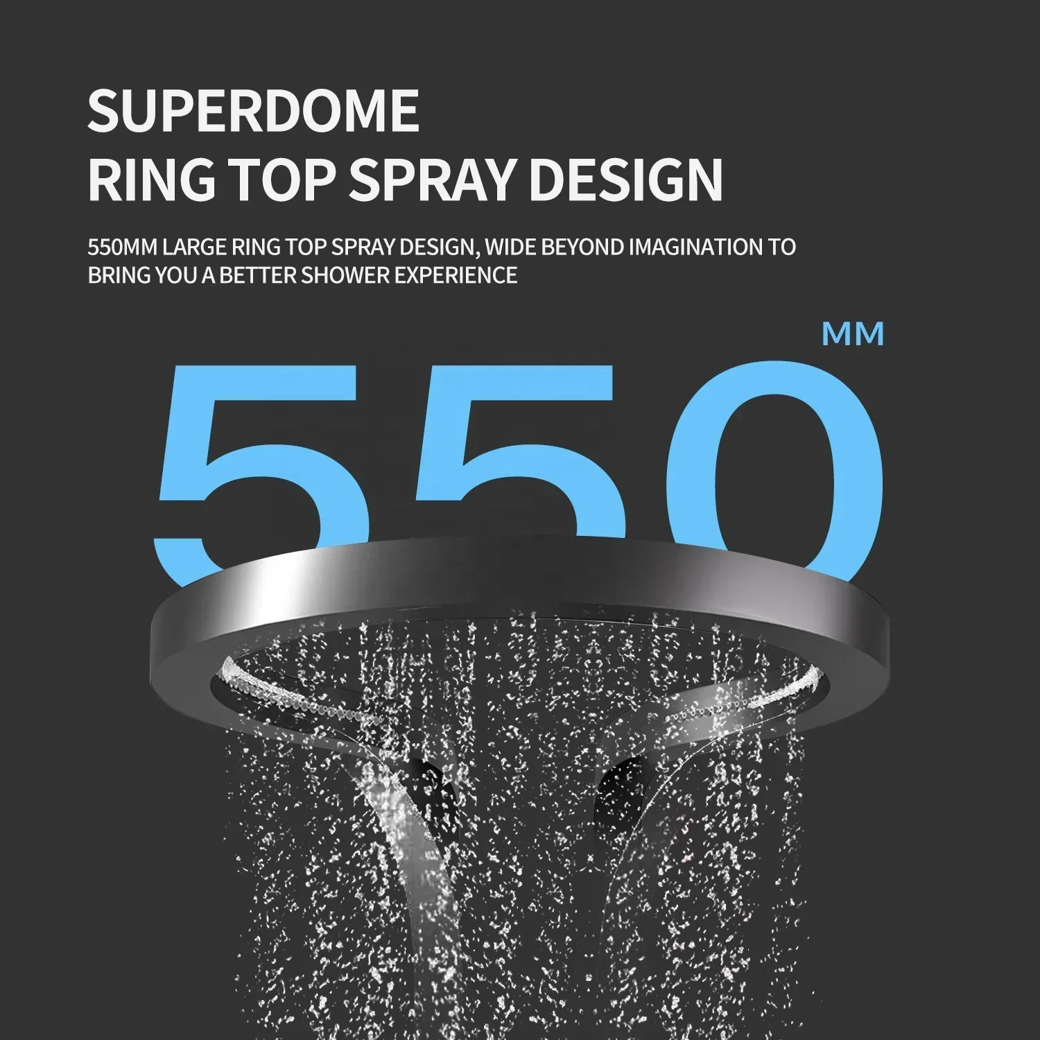 Yyhc2024 Hot Sale Black Multifunction Bathroom Waterfall Rainfall Shower Panel Column Sprinkler Massage Set System Stainless Ste