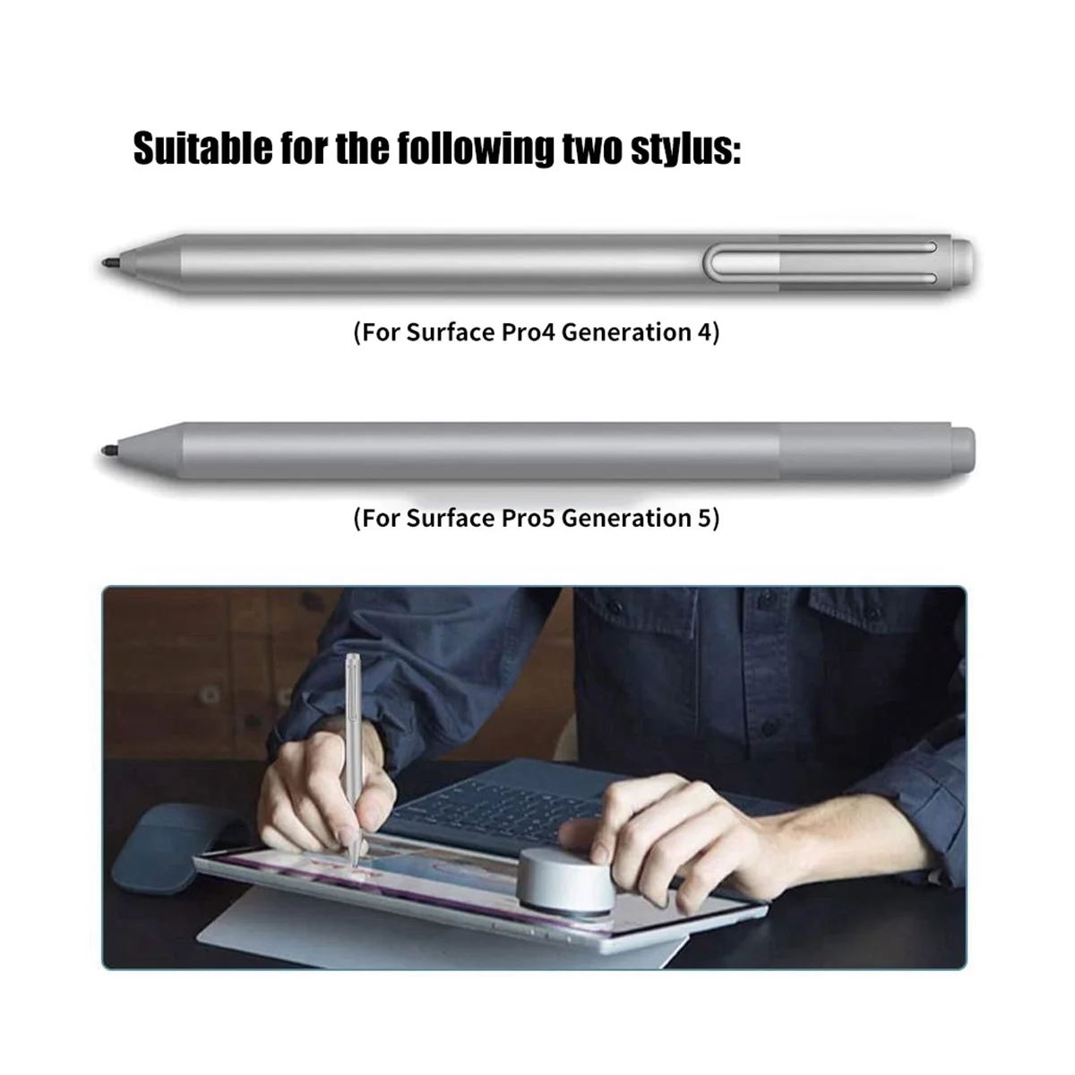 3ชิ้นปากกาเอชบีสำหรับไมโครซอฟต์ผิว Pro4/5/6/7/หนังสือปากกาความไวสูงปากกาเติมยางชั้นดีที่มีความละเอียดอ่อนเปลี่ยน