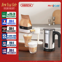 HiBREW 4 in 1 Milk Frother Frothing Foamer Fully Automatic Milk Warmer Cold/Hot Latte Cappuccino Chocolate Protein Powder M3A