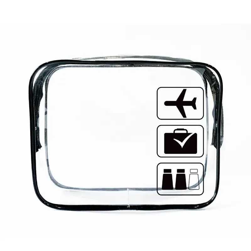 Transparente Kulturtasche in TSA-zugelassener Quart-Größe – transparente Make-up-Tasche für Luftreisen. Hochwertiges, auslaufsicheres Design. – Detail 1