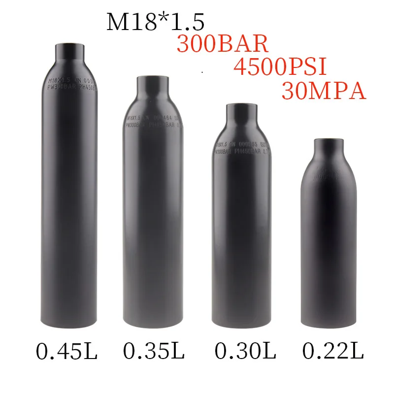 

HPA 0.22/0.3/0.35/0.45L Gas Cylinder 300BAR 4500PSI 30MPA Air Tank Sodastream CO2 Refill For Aquarium Diving Paintball Fittings