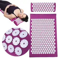 Acupressure Mat for Back Foot Needle Acupuncture Pad Pillow Set Yoga Massage Mat Kuznetsov Applicator Spike Massager Cushion