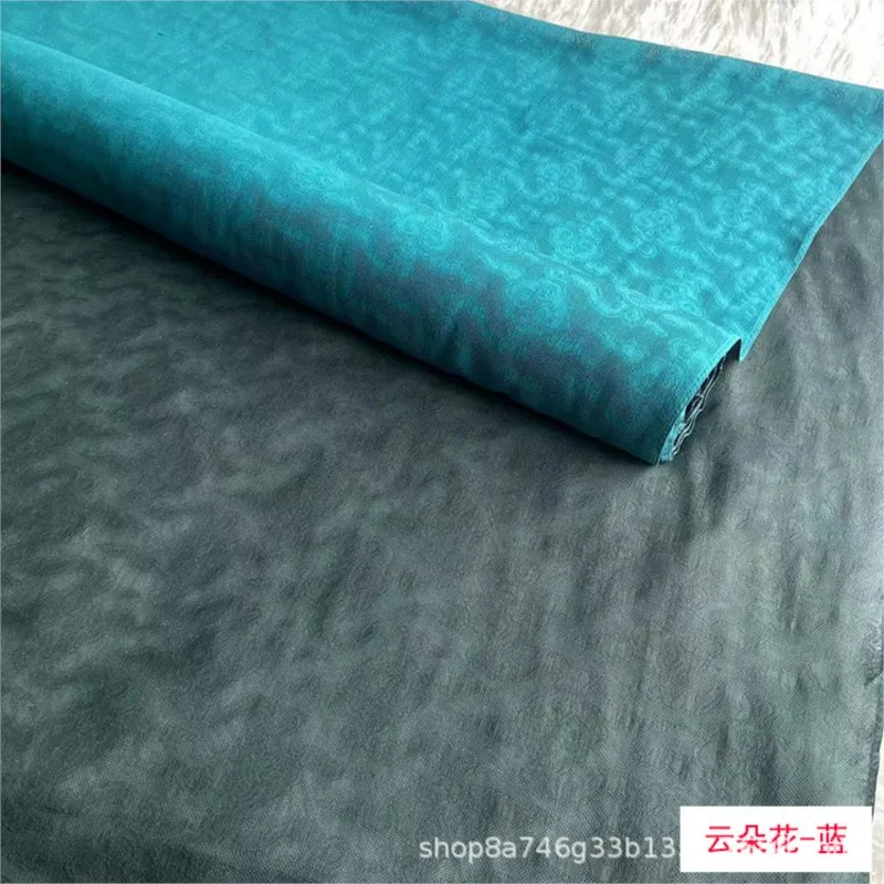 Summer four-warp twisted red gauze flower silk fabric perforated clothing cheongsam skirt