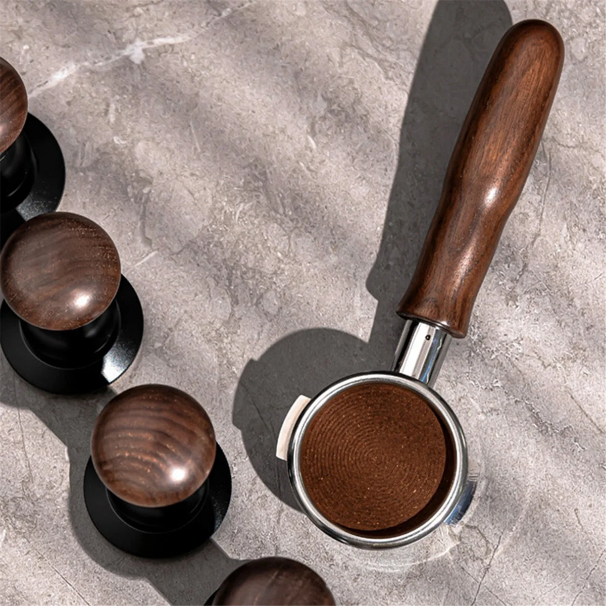 

New Elastic Tamper Balanced Force Filling Powder Hammer Adjustable Press Coffee Impact Powder Hammer 58mm