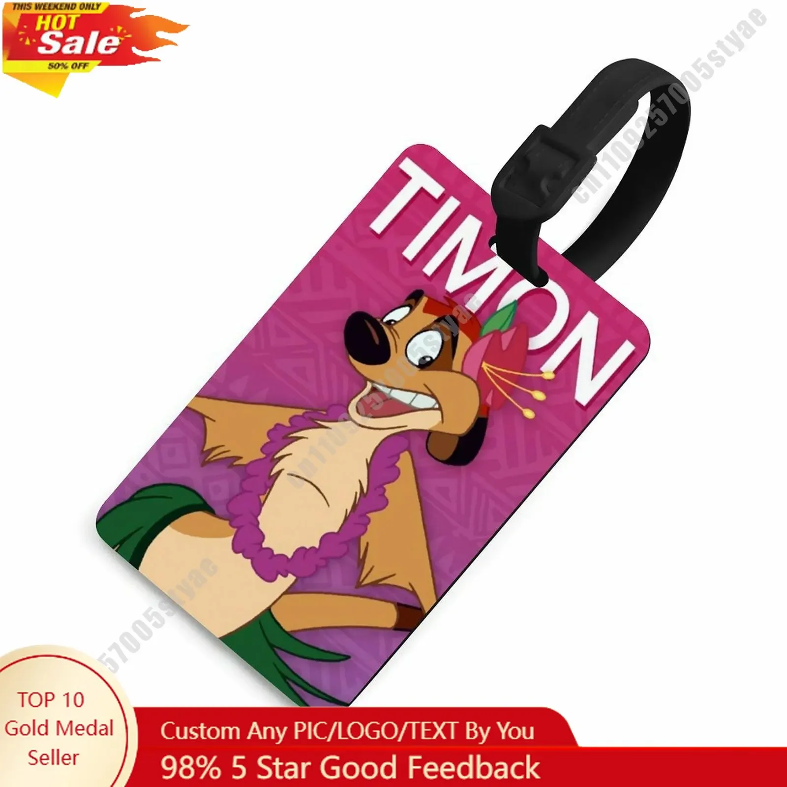 

Timon Luggage Tags Disney Personalized Customized Your Name Phone Number Address Anti Loss Travel Essential Accessories