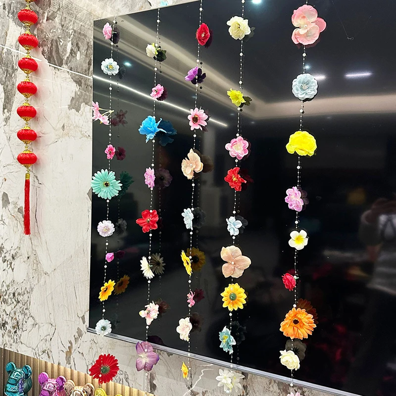 

New Artificial Floating Flower Curtain Wedding Couple Photo Decorations Diy Floral Craft Supplies Home Party Decor Door Curtain