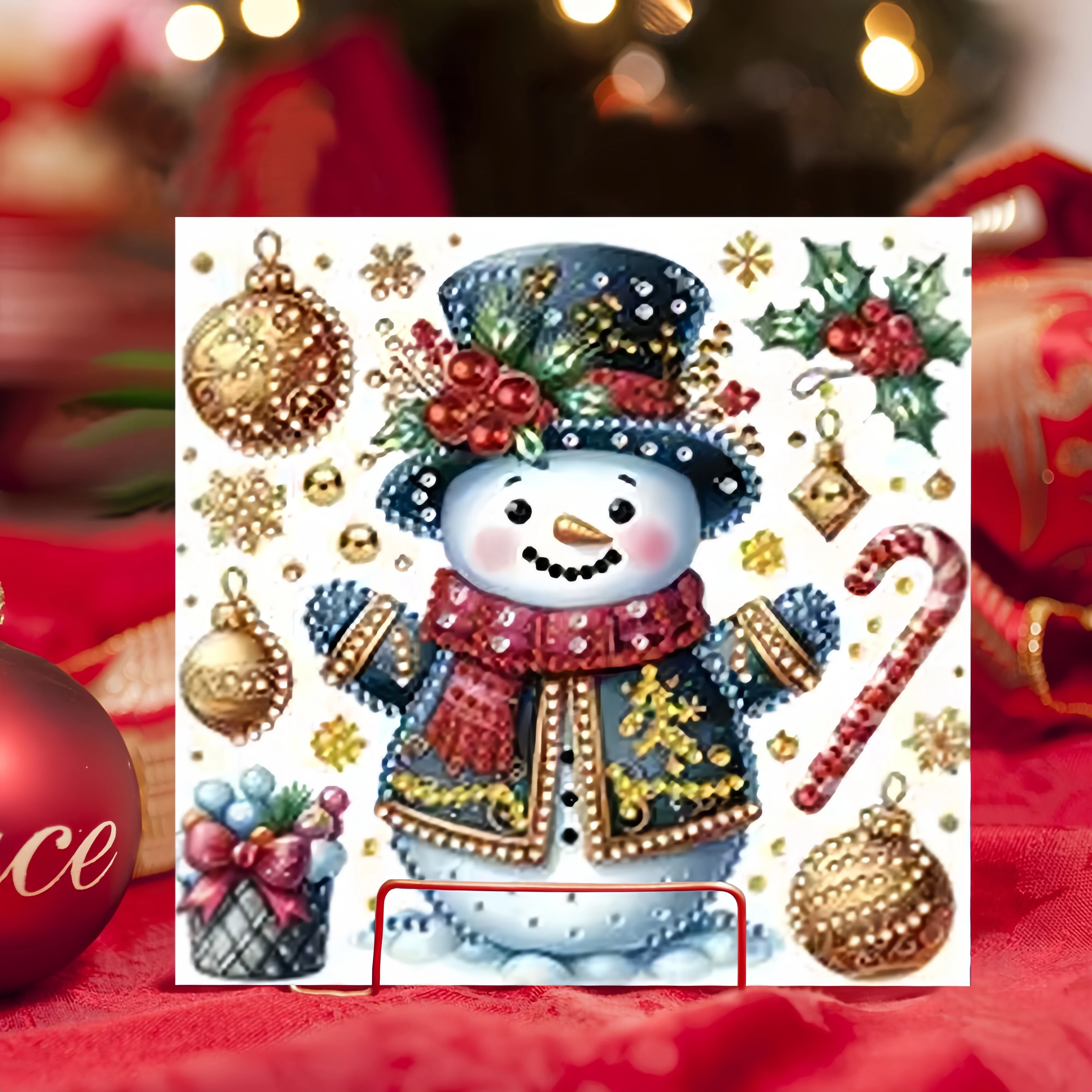 

Набор алмазной живописи «сделай сам», 12 предметов, серия «Рождественские праздники», тематические поздравительные открытки, пожелания и пожелания, уникальный дизайн