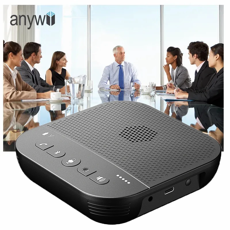 Array di 4 microfoni di Anywii 360 ° Attrezzatura per conferenze con microfono con cancellazione del rumore, vivavoce per conferenze con pickup 0mnidirezionale