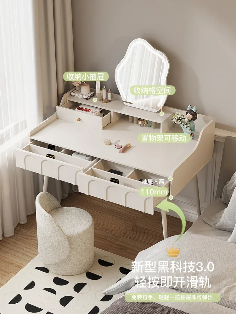 Cream style dressing table, bedroom, modern and minimalist dressing table, small unit type desk, all in one