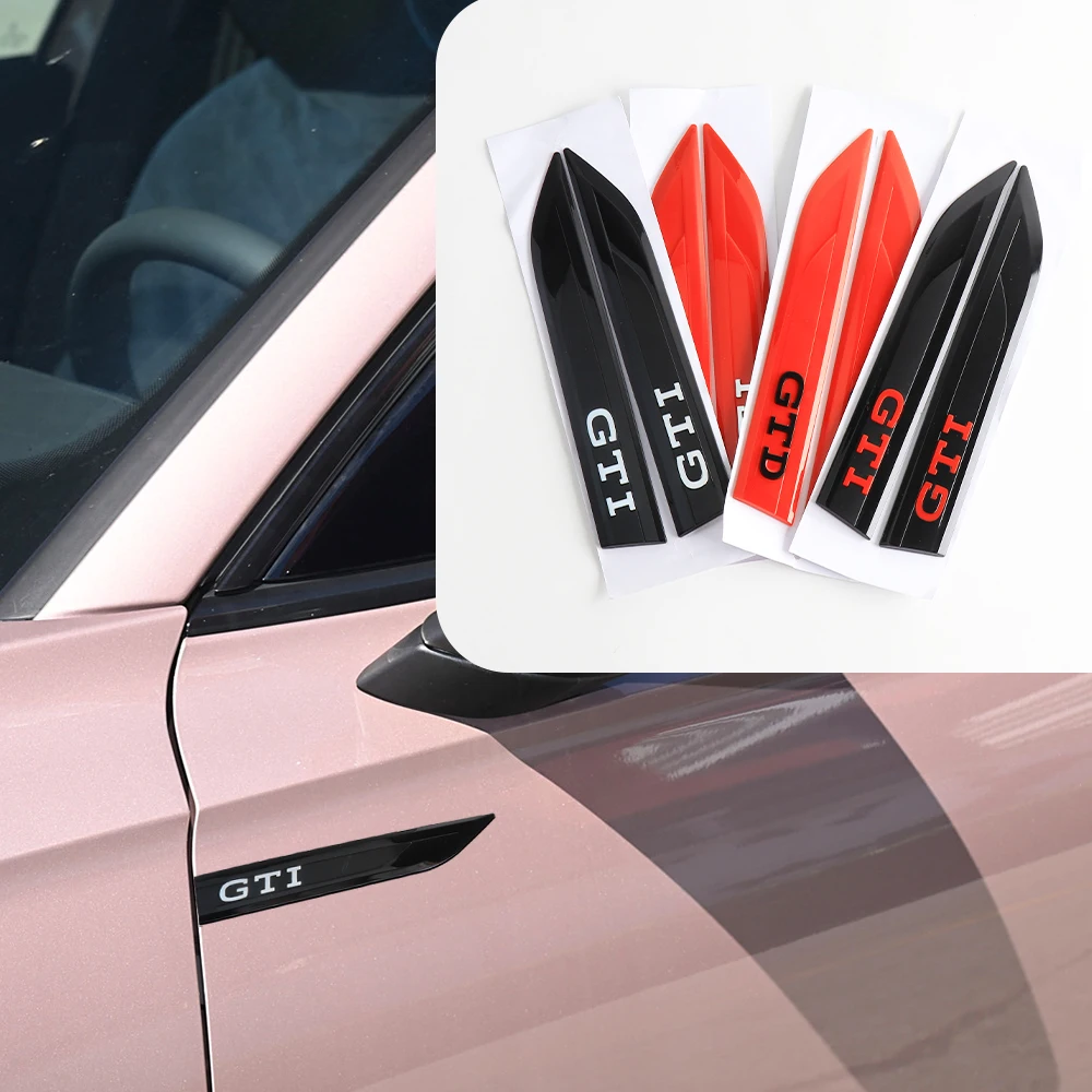 2Pcs Car Styling GTI GTD Logo Auto Body Side Fender Decoration Stickers For Volkswagen VW GTI GTD Golf Caddy Passat Touran Polo