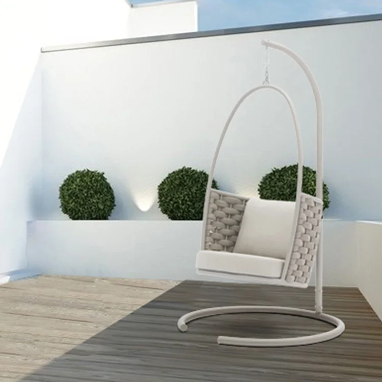 China Furniture Manufacturer Egg Hanging Patio Swing Chair With Metal Stand swing chair garden