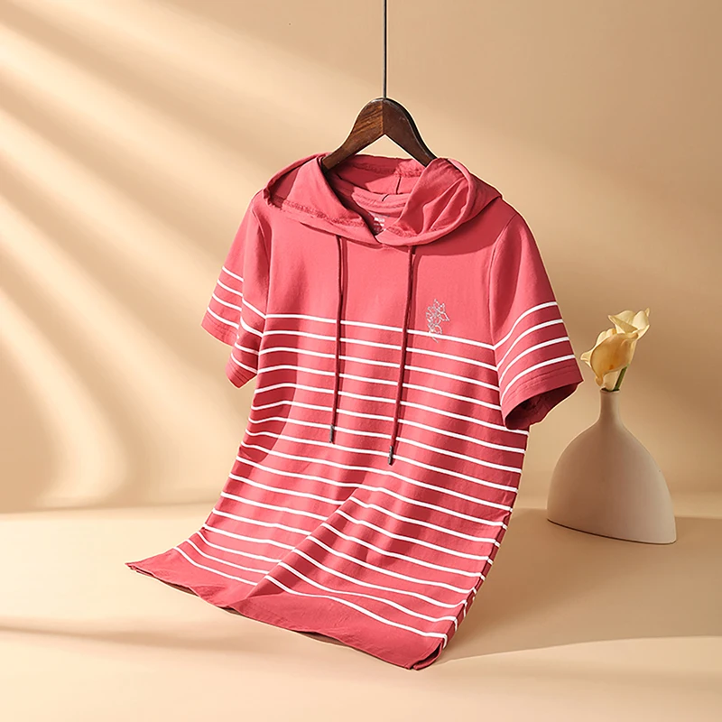 t-shirt-a-capuche-a-manches-courtes-pour-femme-three-gun-collection-printemps-Ete-en-coton-ice-spring-sous-vetement-decontracte-pour-la-maison