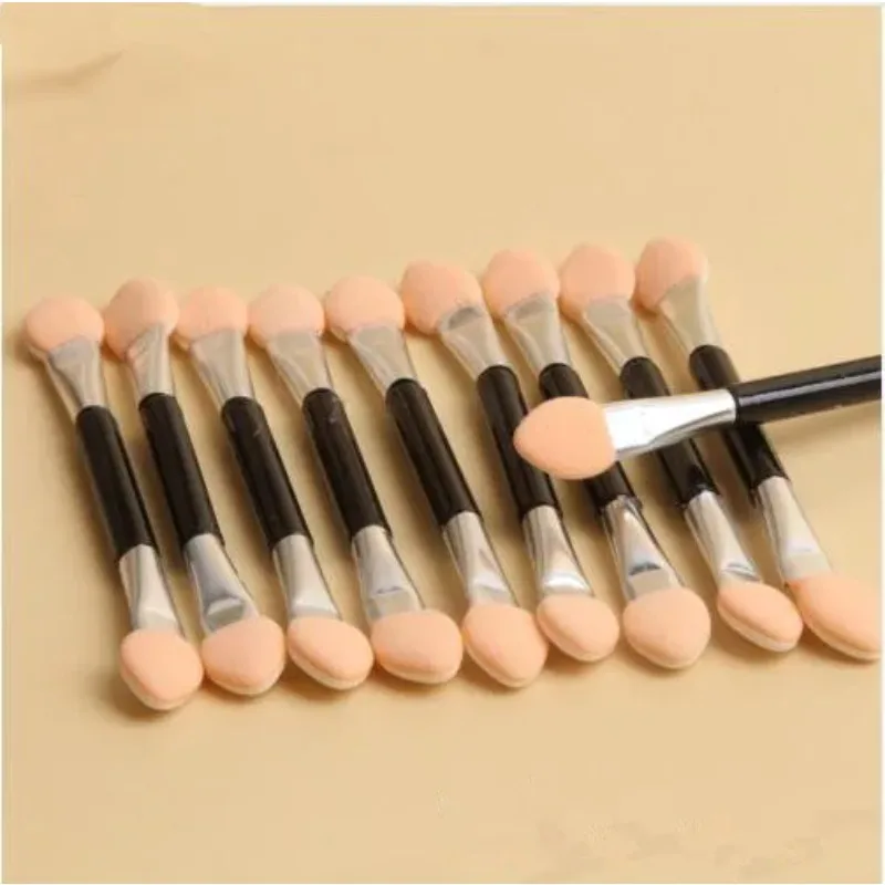 10pcs Eyeshadow Applicator Pro Ended Dual Sided Sponge Make Up Supplies Portable Eye Shadow Brushes Nail Mirror Powder Brush