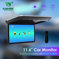 11.6 Inch Car Roof Monitor TV Flip Down 1080P Video HD Screen MP5 Player IPS Screen With 16-color Ambient Light USB SD HDMI FM