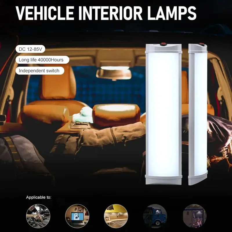 Superbright 72 LED Ceiling Light Car Turcks Trailer Boat Interior White Touring Lights Van Car LED Light Bar Camping Work Light