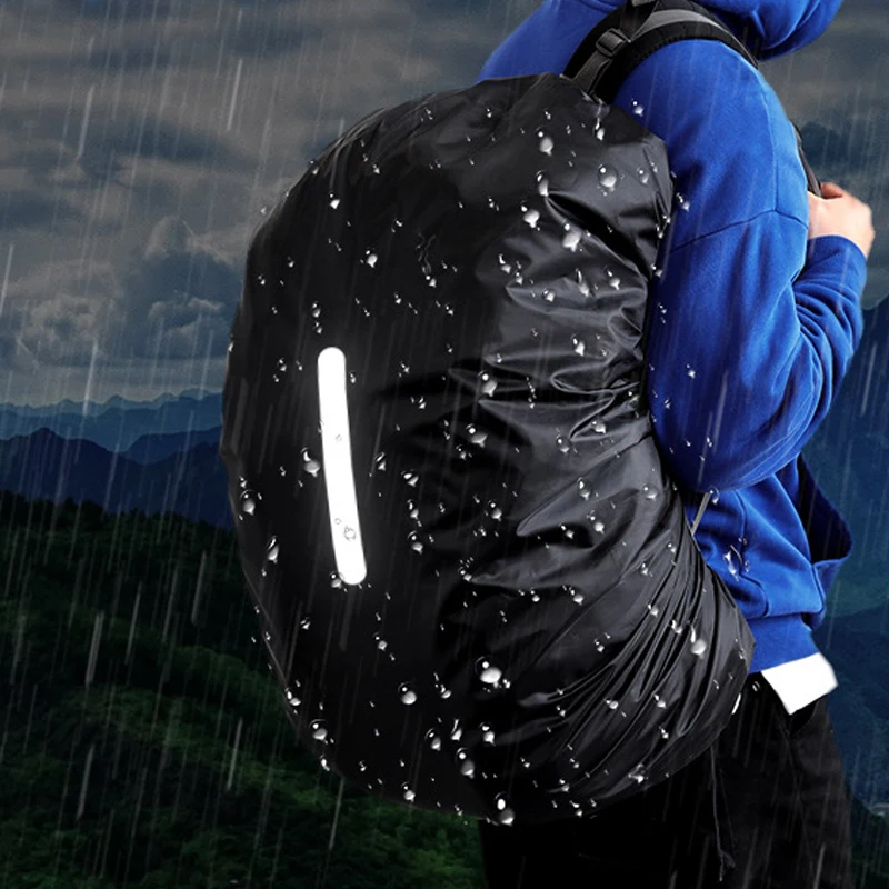 Mochila impermeable para ciclismo para hombre y mujer, cubierta de lluvia para viajes al aire libre, senderismo, escalada, tira reflectante, 35-40L