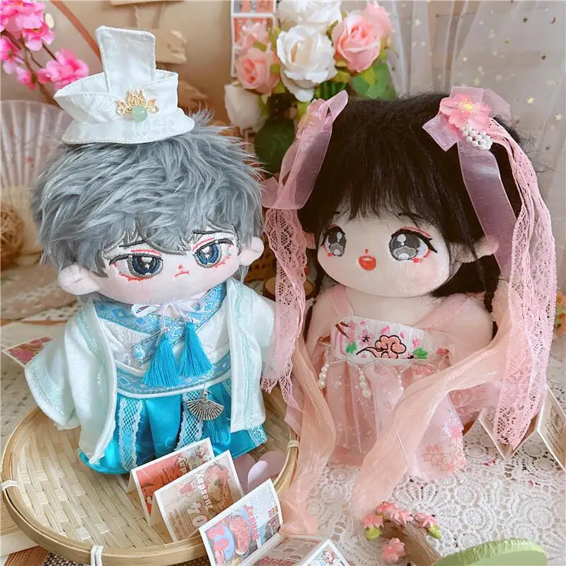 

20CM Doll Clothes Ancient Costume Halloween Dress Up Men and Women Cute Plush Doll Accessories Kpop EXO Idol Doll Gift DIY Toy