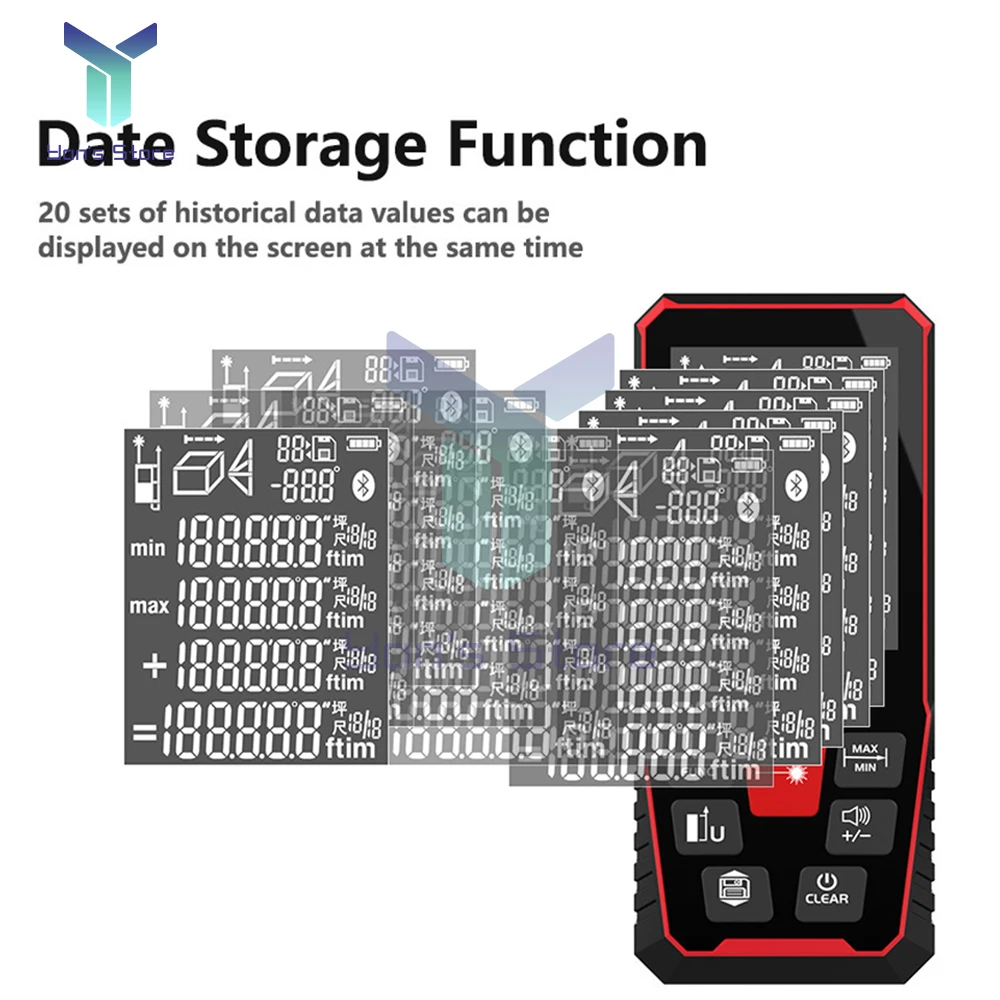 Laser Distance 100M/120M Multifunction Rangefinder Profesional Meter Volumetric Measurement Laser Range Finder Ruler Test Tool