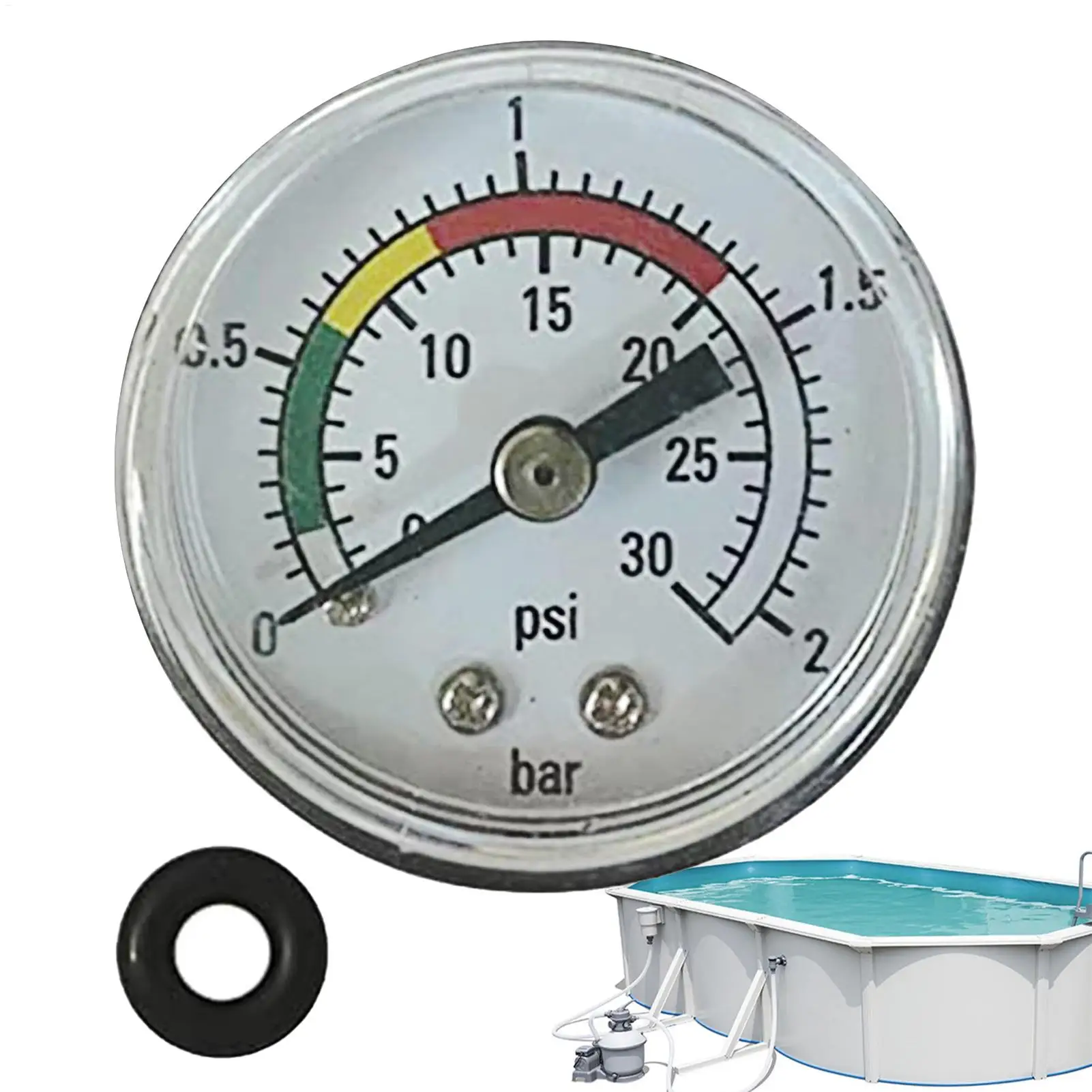 Sand Filter Pressure Indicator Bottom Mount Waterproof Tester Pool Sand Filter Water Pump Gauge For Yard House Outdoor Garden