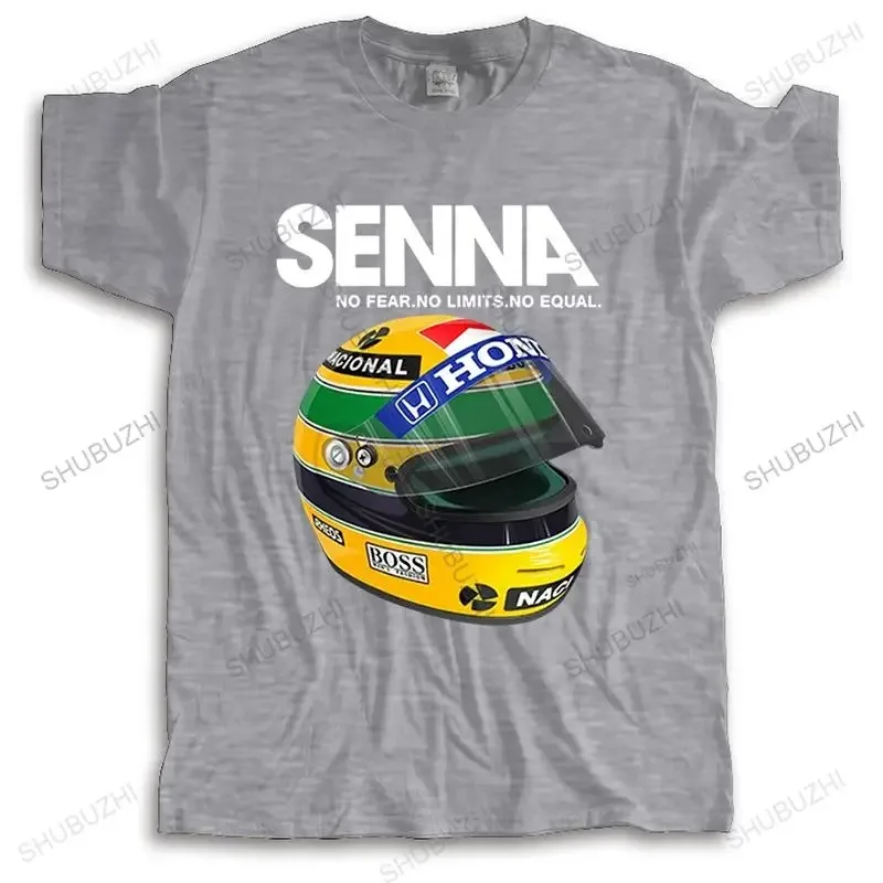 Man Summer T-shirt Ayrton Senna Helmet Tee Tops Clothing 1 Race Car Man Crew Neck Short Sleeve T Shirt Popular Man Big Size