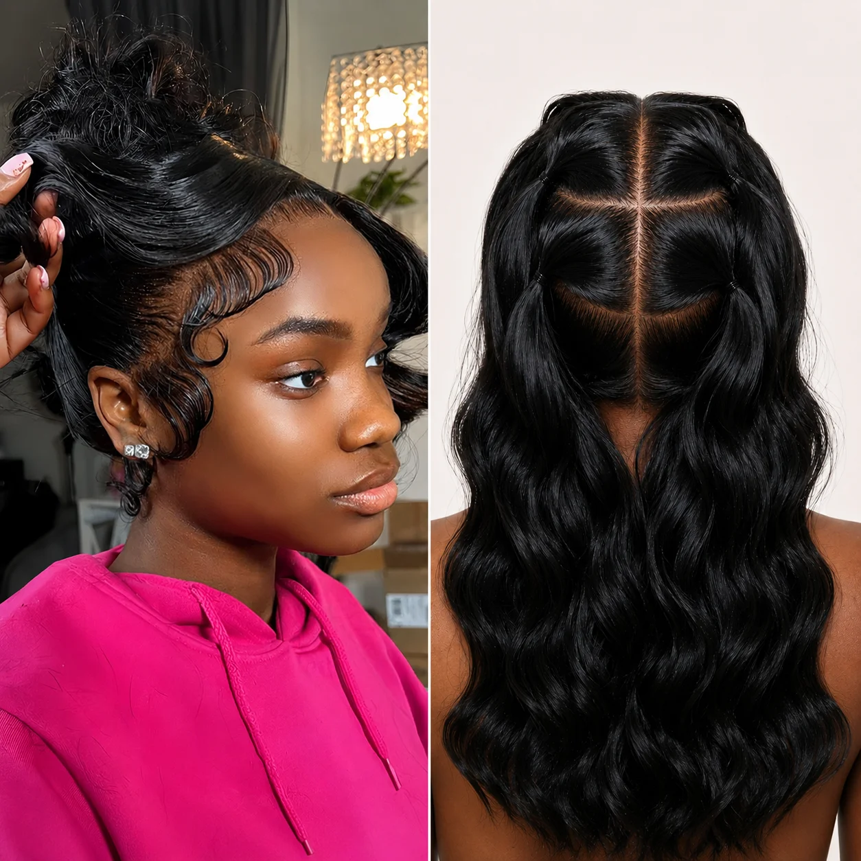 

Luxury 100% Real Full Lace Human Hair Wigs Body Wave Brazilian Virgin Human Hair Breathable Wavy HD Full Lace Front Scalp Wig