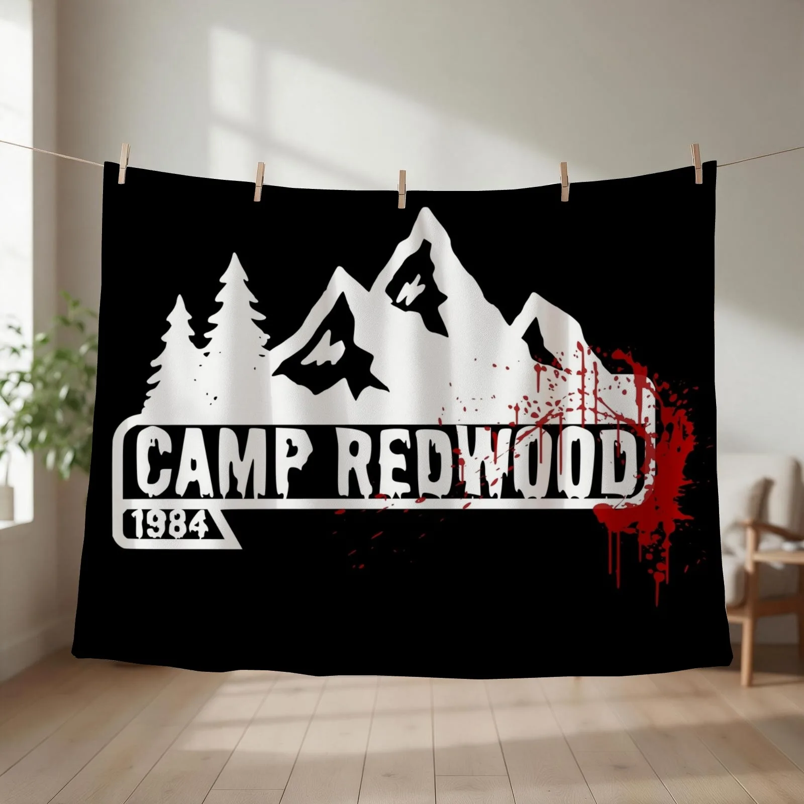 Camp Redwood White Throw Blanket Heavy decorative Sofas Flannel Blankets