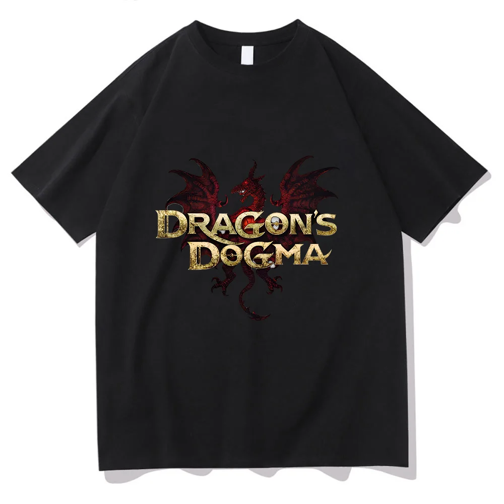 Dragon's Dogma 2 T-shirt Anime Print Harajuku Casual Tee-shirt Graphic Printing Comic O-neck Tshirt Ropa Hombre Retro Clothing