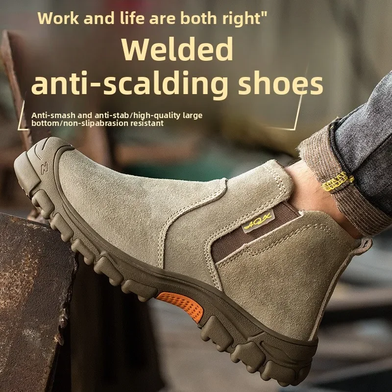 

Labor Insurance Shoes Electric Welding Anti-scalding Lightweight Soft Sole Work Shoes with Steel Head Anti-smashing
