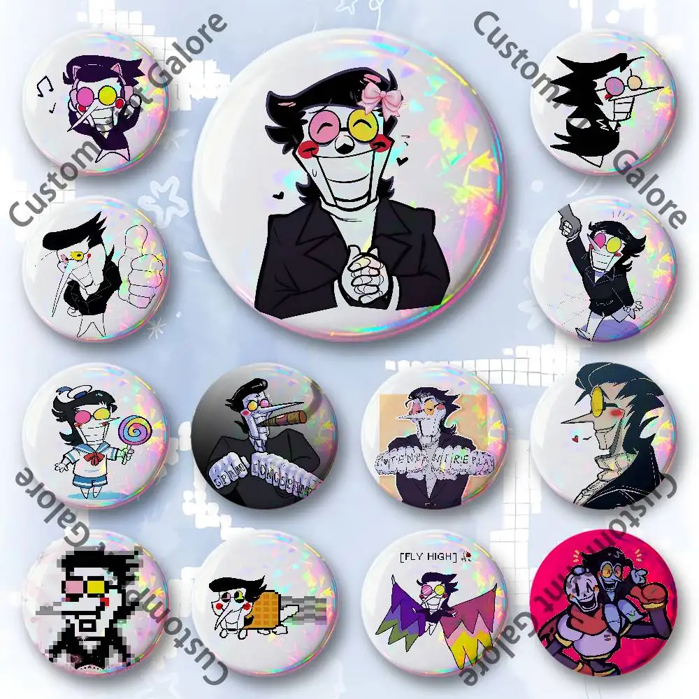 

Spamton Round Custom Badges 75 58 44 32 25 mm Brooch Backpack Hat Enamel Pins Accessories Toys Gifts