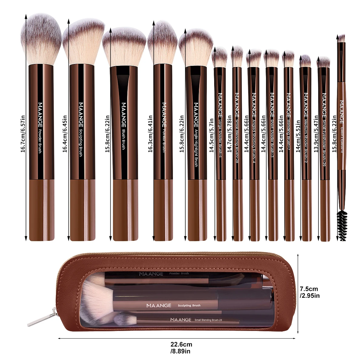 MAANGE 13pcs Classic Makeup Br - Beauty Makeup Tool Collection recension och pris