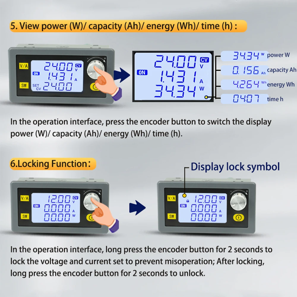 CNC DC Buck Boost Converter 5V12V24V Power Module Adjustable Regulated laboratory power supply Voltmeter ammeter