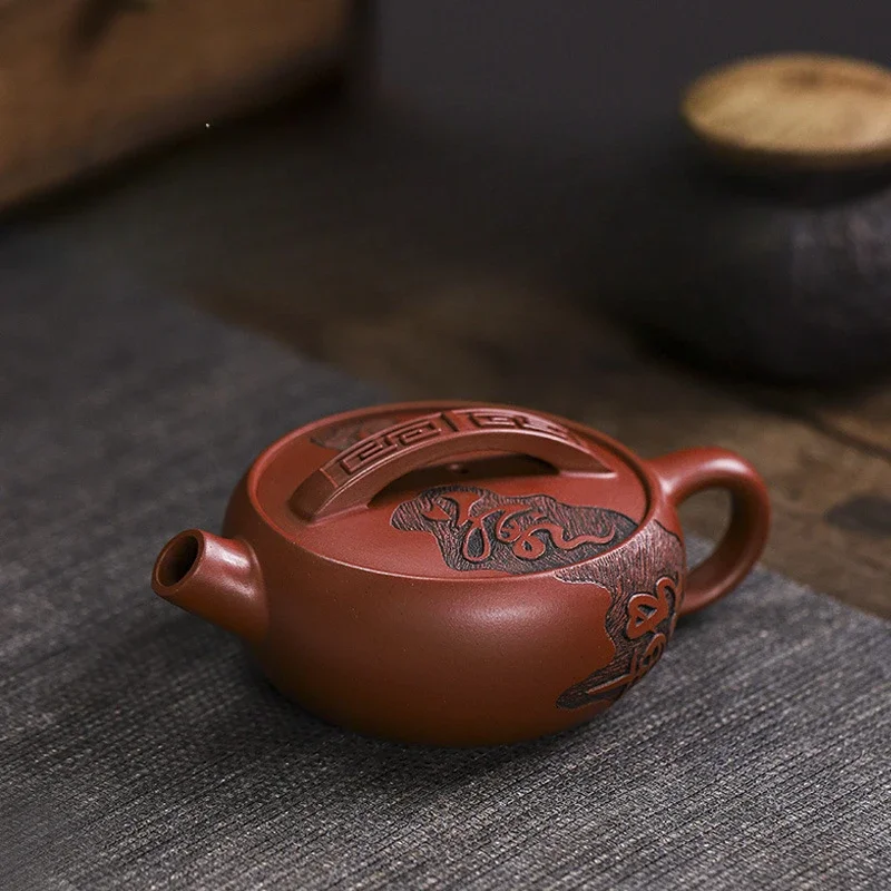 Yixing Handmade Yixing clay teapot Original Mine Dragon Blood Sand Zen Tea One Taste One Tile Kung Fu Tea Set Chinese Teapot