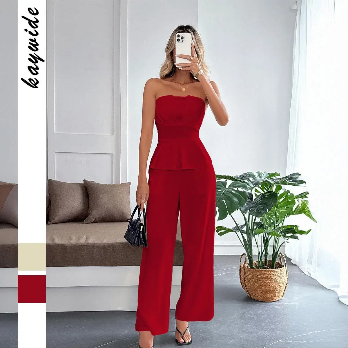 

Женский комплект с длинными брюками Ele, однотонный, повседневный, осенне-зимний сезон, европейский комплект футболок Sle