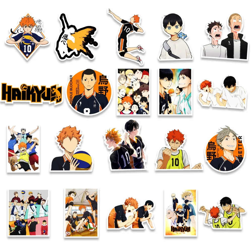 10/30/50pcs Haikyuu!! Cartoon Stickers Decals Graffiti Phone Case Luggage Laptop Waterproof Cute Kids Anime DIY Sticker Toy Gift