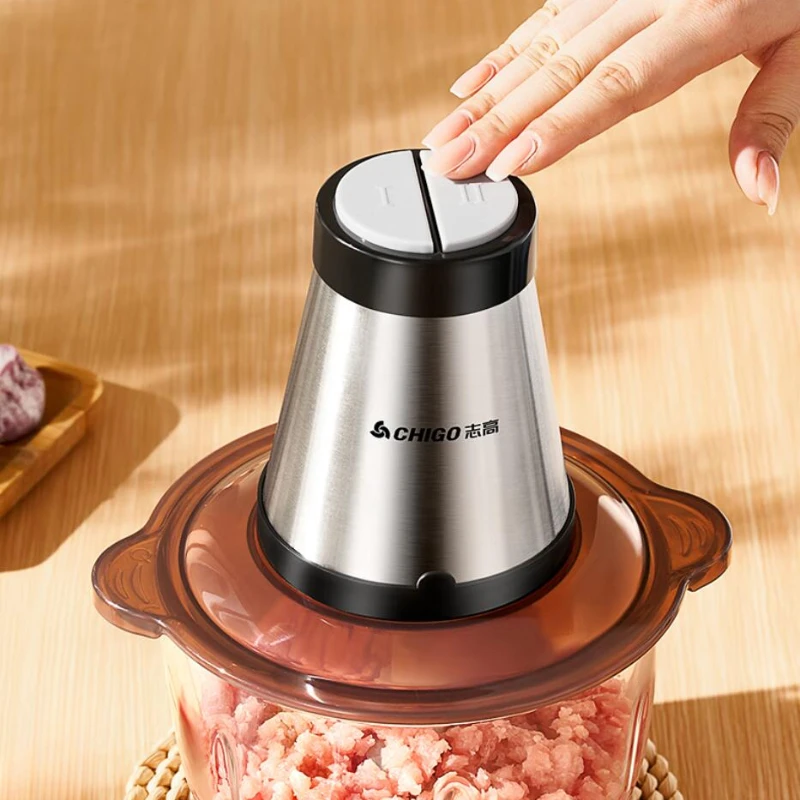 Мясорубка, электрическая, 2 скорости, чаша из стекла/нержавеющей стали, домашний электрический небольшой кухонный комбайн, кухонная техника, Küche