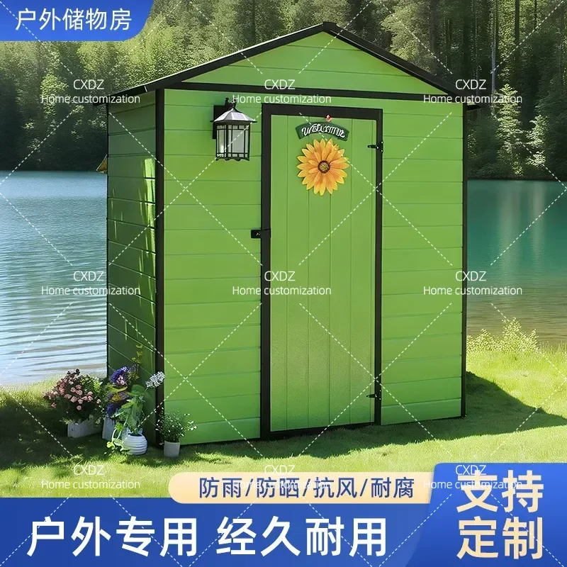 Waterproof Outdoor Storage Shed Courtyard Tool Utility Room Simple Assembly Mobile House