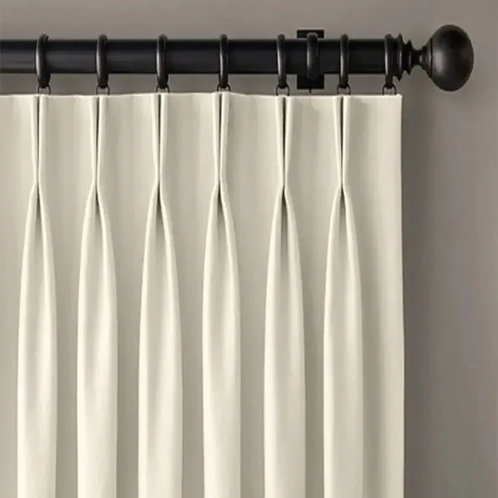 New Light Luxury Germany Velvet Beige Curtains Nordic Simple Bedroom Bay Window Curtains Living Room Blackout Thicken Drapes