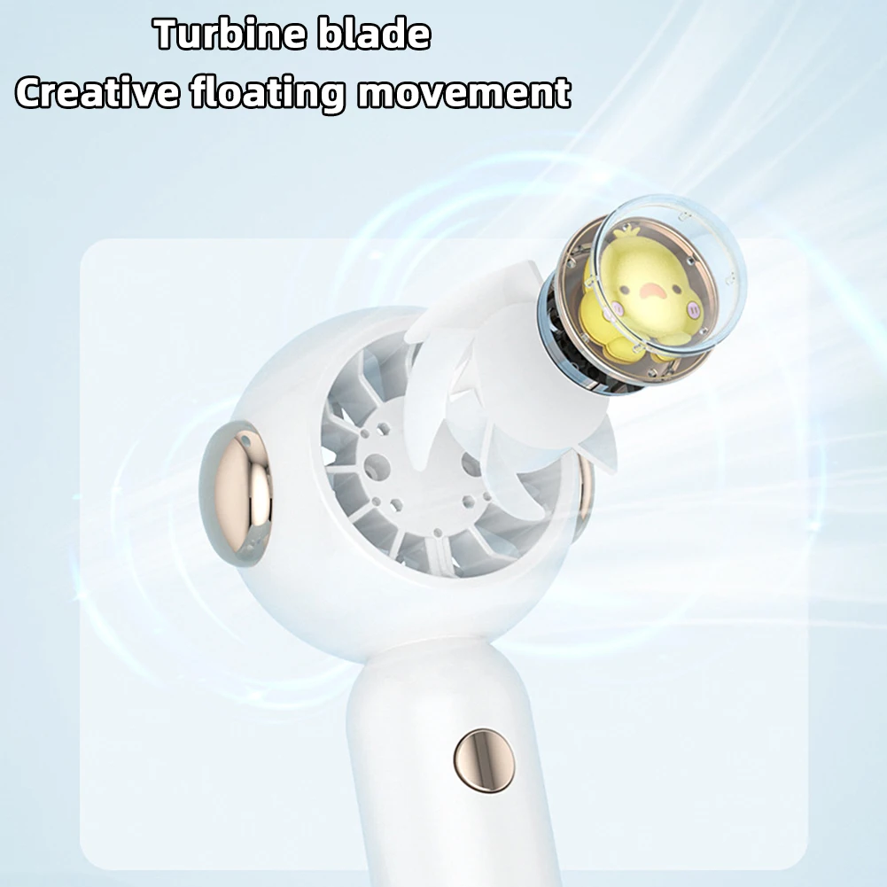 3 Modes Portable Fan With Cute Yellow Chick Adjustables Gear Desktop Airs Cooler For Women Girls