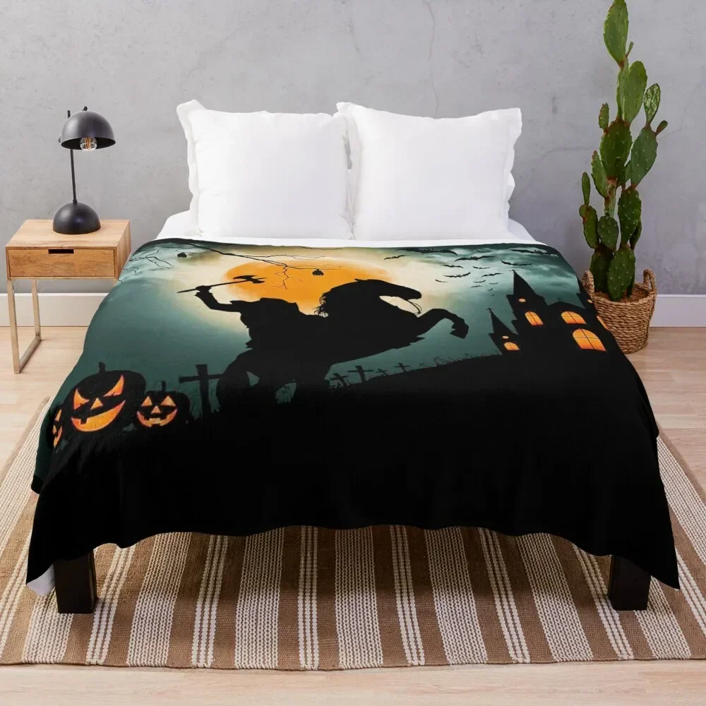 

Headless Horseman Throw Blanket Beach bed plaid halloween for sofa Blankets