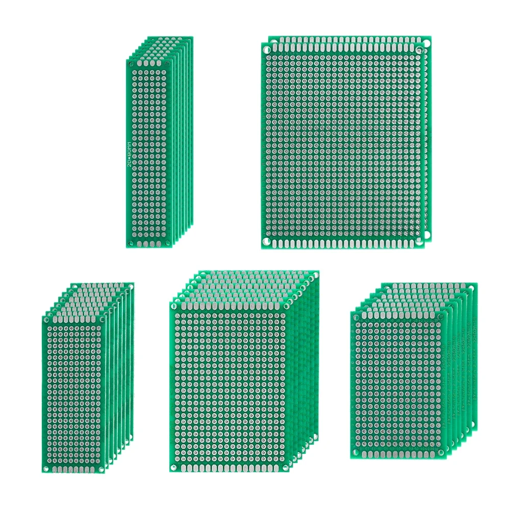 10-40pcs Universal Double Sided PCB Board 2X8 3X7 4X6 5X7 7X9 Cm FR4 Prototype Printed Circuit Boards for DIY Soldering Project