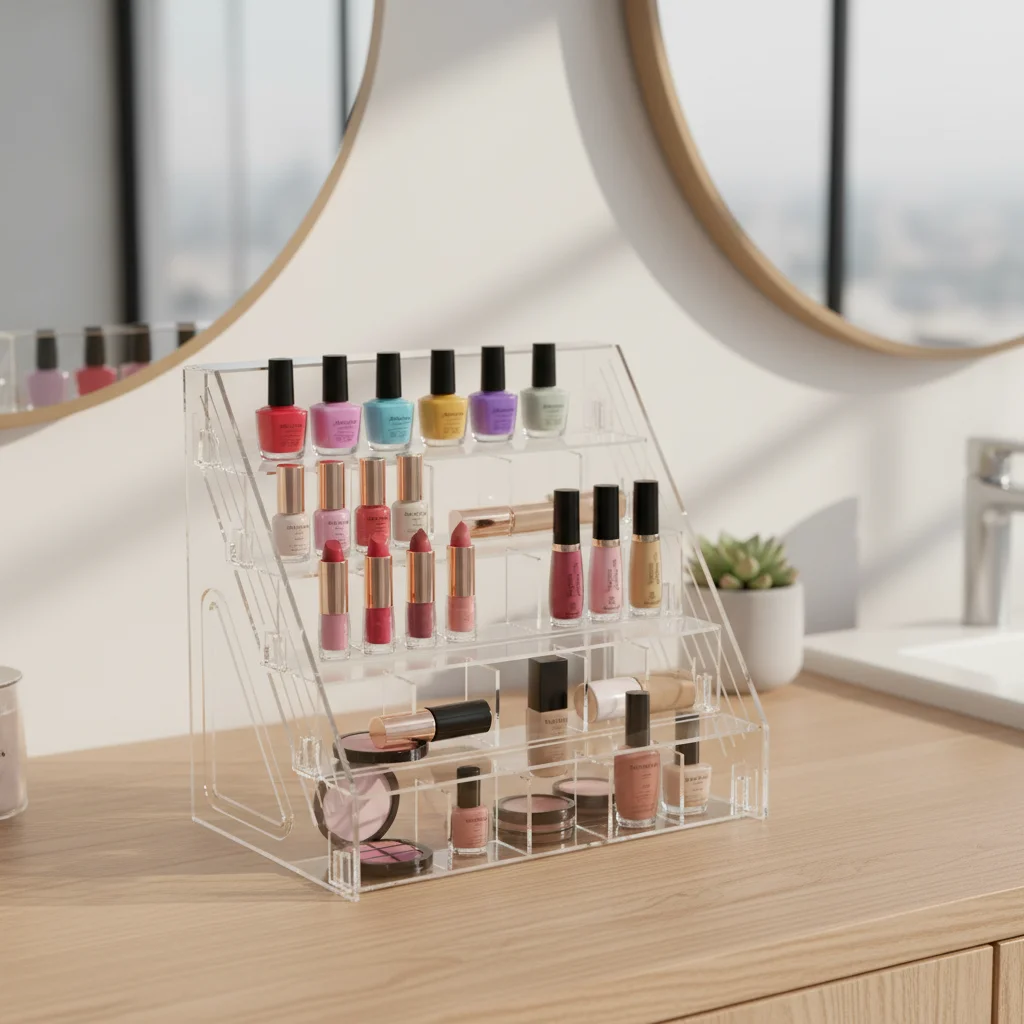 3/4/5 Layers Watercolor Pencil Storage Rack Acrylic Partition Nail Polish Display Organizer Space-Saving Clear