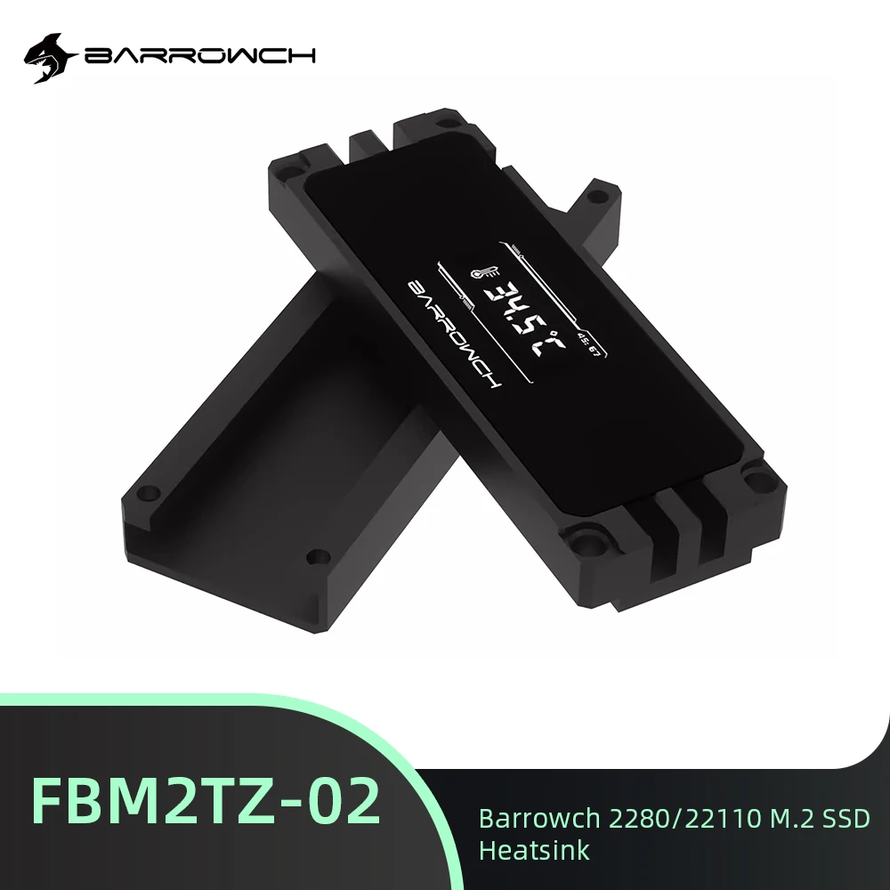 

Barrowch 2280/22110 M2 Solid State Disk OLED Display Cooler FBM2TZ-02 SSD Heatsink for PC Gaming Cooling Building