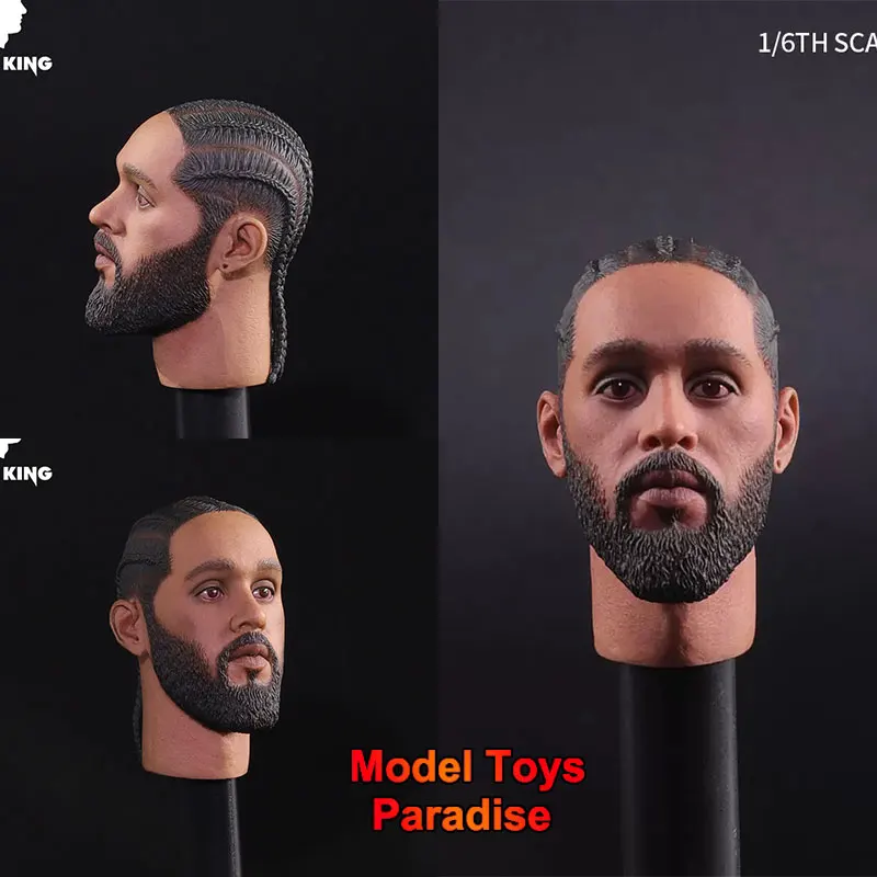 

HK004 1/6 Men Soldier European American Bearded Handsome Guy Africa Dreadlocks Head Sculpt Fit 12inch Action Figure Body