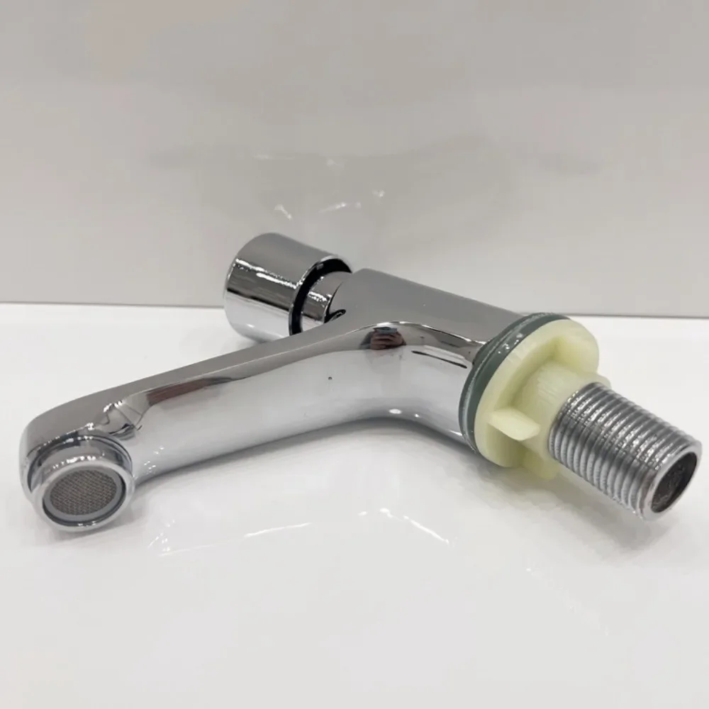 Single Cold Water Time Delay Faucet Female Thread G1/2 Push Button Self Closing Tap Copper Water Saving Faucet Bathroom Use