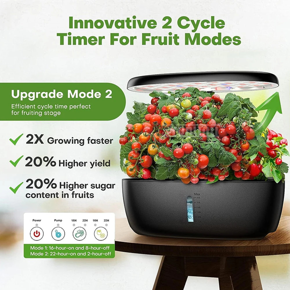 

Intelligent Indoor Planting Machine Soilless Hydroponic Planter with Fill Light Stand Hydroponics Growing System