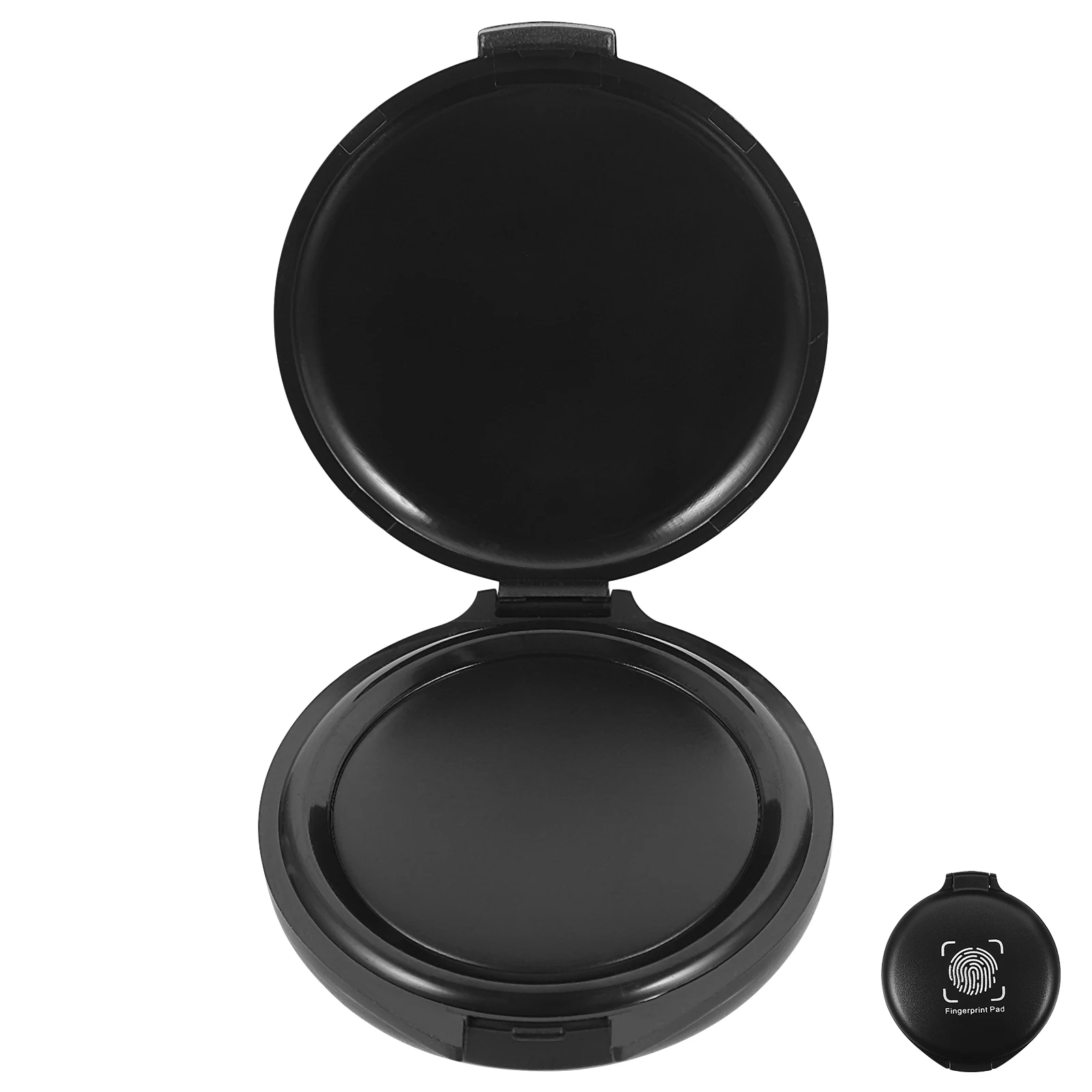 Portable Fingerprint Ink Pad Mini Round Document Stamping Sponge Inkpads Office Supplies Black Dry Quickly Tool